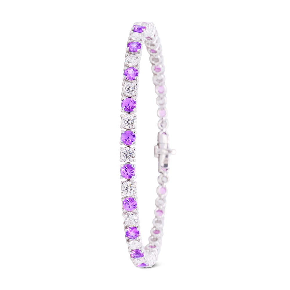 Purple diamond tennis bracelet sale